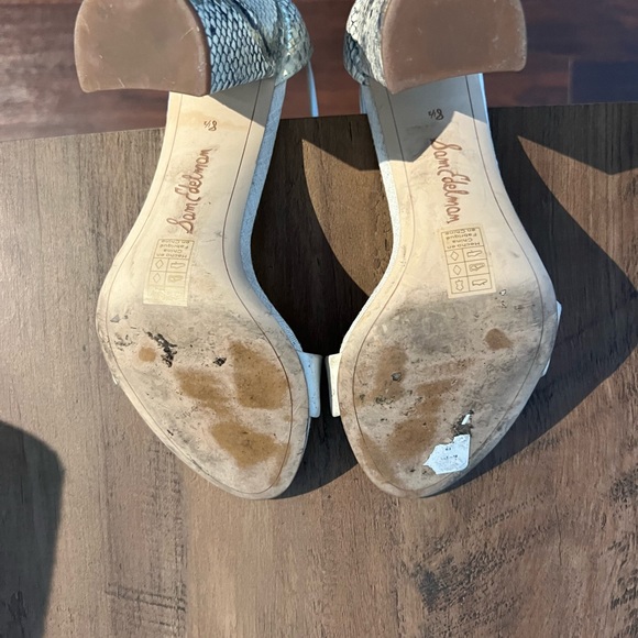 Sam Edelman White & Python Print Heels - Picture 4 of 5